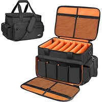 HOMFU DJ High Capacity Band Equipment Bag-DJ Gig Gear Bag with Detachable Padded Bottom Dividers,DJ Cable File Storage Organizer Bag for USB,DJ Equipment,Musicians Accessories,Travel,Sound Equipment